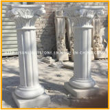 White Marble Stone Sculpture Pillar/ Column for Home Decoration