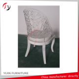 Armrest Fashionable Fancy Balcony Hotel Dining Transparent Resin Wooden Chair (GC-02)