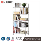 Hot Sale 5 Tiers Sliver Metal Wire Book Display Rack for Home/Office