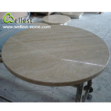 Natural Stone Beige Travertine Round Dining Table
