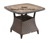 Outdoor / Garden / Patio/ Rattan& Aluminum Table with Marble Tabletop HS7616dt