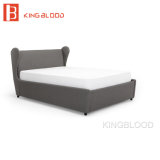 Modern Italy Style Grey Fabric Upholstery Bed for Bedroom Set Furniture