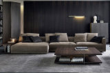 Living Room Furniture Italy Modern L Shape Sectional Fabric Sofa Corner Sofa