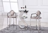 High Back Stainless Steel Bar Chair with Fabric Cushion