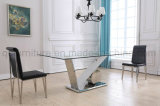 2107 Newest Model Mirror Silver Vo Stainless Steel Dining Table