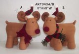 Fleece Standing Moose Christmas Decoration Gift Craft-2asst.