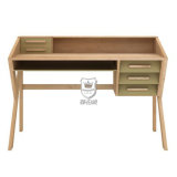 Italy Oak Timber Wood Writing Desk with Hutch