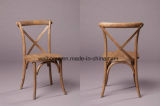 Oak Wooden Cross Back Chair with Cushion