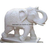 Natural White Marble Elephant sculpture for Outdoor Decoration