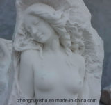 Big Mabrle Stone Statue Sculpture with White Beauty Lady The Mabrle Statues