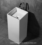 White Acrylic Solid Surface Bathroom Standing Basin Hotel Basin