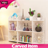 Carve Patterns White Plastic-Wooden Storage Small Storage Shelf
