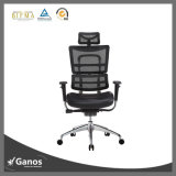 Foshan Factory Black Leather Seat Aluminum Ergonomic Office Chair