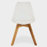 PU Cushion Cover Beech Wood Leg Plastic Chair