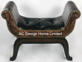 PU Leather/Wooden U Shape Single Seat Ottoman Bench