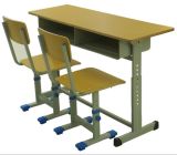 Metal Frame Double Seat School Desk and Chair