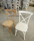 Vintage White Distressed Cross Back Chair