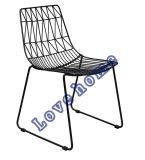 Modern Classic Metal Dining Stackable Bend Side Wire Chair