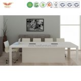 White Modern Square Office Meeting Table with 5 Years Warranty