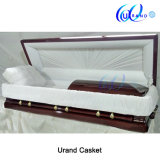 American Local Style Chinese Made Poplar Velvet Coffin and Casket