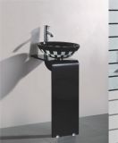 Solid Wood Bracket Glass Wash Basin (7051)