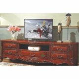 Wooden TV Stand with Flower Stand for Living Room Furniture