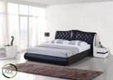 Leisure Bedroom Furniture Leather Bed with Mattress