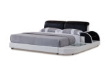 Convenient Leather Bed with Multi-Function: Light+Storage