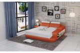 Double Bedding Contemporary Leather Bed for Bedroom
