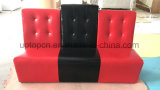 Solid Wooden Red and Black Partition Restauant Leather Furniture (SP-KS421)