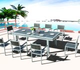 Outdoor Patio Ploywood Garden Home Hotel Office Restaurant Frankfurt Extendable Dining Table and Chair (J614)