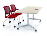 with Multi-Purpose Socket on Table Top Mobile Office Folding Activity Table Training Desk