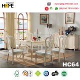 European Style Wood Furniture Square Dining Table with Marble (HC64)