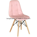 Wooden Legs Plastic Dining Chair, Leather PU Chair