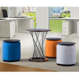 Round Wooden Top End Table for Meeting Area