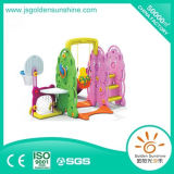 Indoor Playground Multi-Functinal Plastic Slide and Swing with Basketball Goal