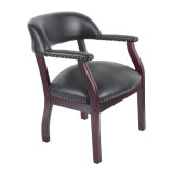 Vinyl Upholstered Traditional Wooden Guest Chair