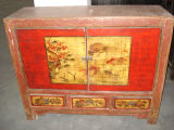 Mongolia Style Hand Painted Wooden Cabinet Lwb414