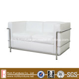 LC2 Modern Office Leather Sofa with Stainless Frame (2 Seat)