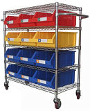 Connected Wire Shelving with Bins (WST3614-010)