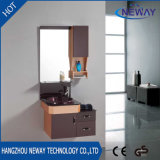 Simple Design Mirrored PVC Bathroom Wash Basin Cabinet