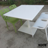 White Artificial Stone 4 Seaters Square Dining Table