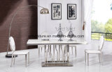 New 8 Seater Dining Room Furniture Marble Top Stainless Steeel Frame Dining Table