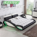 C025 New Designs Leather Bed Bedroom Furniture with LED Lighting