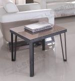 60X60 Durable Glass Top End Table with Metal Frame