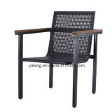 Outdoor Chair PE Rattan Furniture Chair Teak Armrest Chair Beach Stackable Chair (YTA213)