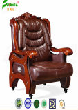 Swivel Leather Executive Office Chair with Solid Wood Foot (FY1305)