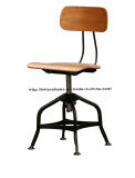 Classic Industrial Vintage Toledo Wooden Bar Stools Dining Chairs