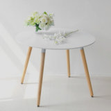Dining Table White Desk for Kitchen Polished Modern End Table Office Style Tea Table Easy to Assemble Easy to Clean
