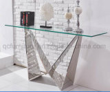Simple and Elegant Console Table with Tempered Glass